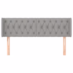 vidaXL Testiera ad Orecchio Grigio Chiaro 147x16x78/88 cm in Tessuto - Vista aggiuntiva 3
