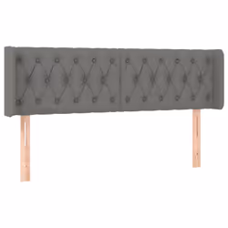 vidaXL Testiera ad Orecchio Grigio Scuro 147x16x78/88 cm in Tessuto - Vista aggiuntiva 2