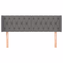 vidaXL Testiera ad Orecchio Grigio Scuro 147x16x78/88 cm in Tessuto - Vista aggiuntiva 3
