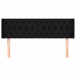 vidaXL Testiera ad Orecchio Nera 147x16x78/88 cm in Tessuto - Vista aggiuntiva 3