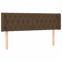vidaXL Testiera ad Orecchio Marrone Scuro 147x16x78/88 cm in Tessuto - Vista aggiuntiva 2