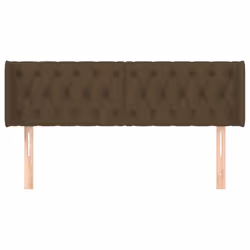 vidaXL Testiera ad Orecchio Marrone Scuro 147x16x78/88 cm in Tessuto - Vista aggiuntiva 3