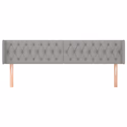 vidaXL Testiera ad Orecchio Grigio Chiaro 183x16x78/88 cm in Tessuto - Vista aggiuntiva 3