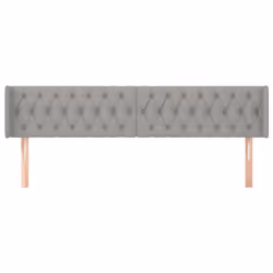 vidaXL Testiera ad Orecchio Grigio Chiaro 203x16x78/88 cm in Tessuto - Vista aggiuntiva 3