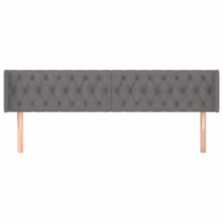 vidaXL Testiera ad Orecchio Grigio Scuro 203x16x78/88 cm in Tessuto - Vista aggiuntiva 3