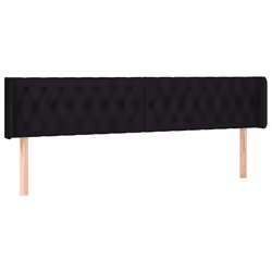 vidaXL Testiera ad Orecchio Nera 203x16x78/88 cm in Tessuto - Vista aggiuntiva 2