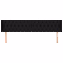vidaXL Testiera ad Orecchio Nera 203x16x78/88 cm in Tessuto - Vista aggiuntiva 3