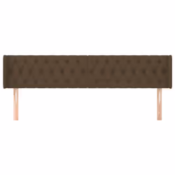 vidaXL Testiera ad Orecchio Marrone Scuro 203x16x78/88 cm in Tessuto - Vista aggiuntiva 3