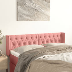 vidaXL Testiera ad Orecchio Rosa 163x16x78/88 cm in Velluto