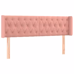 vidaXL Testiera ad Orecchio Rosa 163x16x78/88 cm in Velluto - Vista aggiuntiva 2