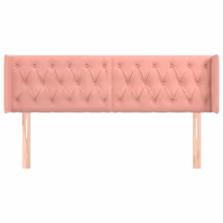 vidaXL Testiera ad Orecchio Rosa 163x16x78/88 cm in Velluto - Vista aggiuntiva 3