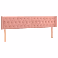 Testiera ad Orecchio Rosa 183x16x78/88 cm in Vellutocod mxl 97722 - Vista aggiuntiva 2