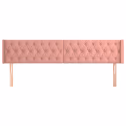 Testiera ad Orecchio Rosa 183x16x78/88 cm in Vellutocod mxl 97722 - Vista aggiuntiva 3