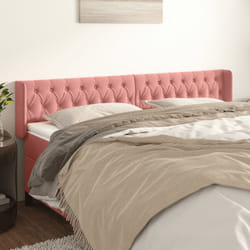 vidaXL Testiera ad Orecchio Rosa 203x16x78/88 cm in Velluto