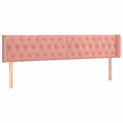 vidaXL Testiera ad Orecchio Rosa 203x16x78/88 cm in Velluto - Vista aggiuntiva 2