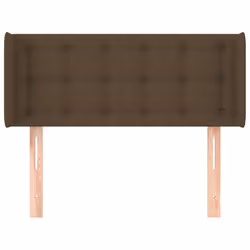 vidaXL Testiera ad Orecchio Marrone Scuro 83x16x78/88 cm in Tessuto - Vista aggiuntiva 3