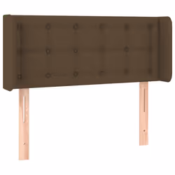 vidaXL Testiera ad Orecchio Marrone Scuro 103x16x78/88 cm in Tessuto - Vista aggiuntiva 2