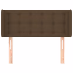 vidaXL Testiera ad Orecchio Marrone Scuro 103x16x78/88 cm in Tessuto - Vista aggiuntiva 3