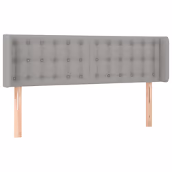 vidaXL Testiera ad Orecchio Grigio Chiaro 147x16x78/88 cm in Tessuto - Vista aggiuntiva 2