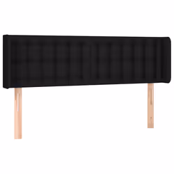 vidaXL Testiera ad Orecchio Nera 147x16x78/88 cm in Tessuto - Vista aggiuntiva 2