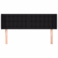 vidaXL Testiera ad Orecchio Nera 147x16x78/88 cm in Tessuto - Vista aggiuntiva 3
