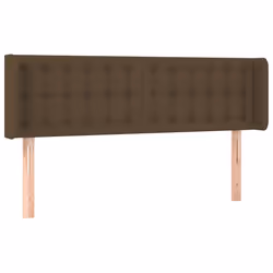 vidaXL Testiera ad Orecchio Marrone Scuro 147x16x78/88 cm in Tessuto - Vista aggiuntiva 2