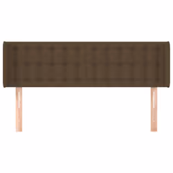 vidaXL Testiera ad Orecchio Marrone Scuro 147x16x78/88 cm in Tessuto - Vista aggiuntiva 3
