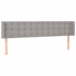 vidaXL Testiera ad Orecchio Grigio Chiaro 163x16x78/88 cm in Tessuto - Vista aggiuntiva 2