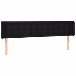 vidaXL Testiera ad Orecchio Nera 183x16x78/88 cm in Tessuto - Vista aggiuntiva 2
