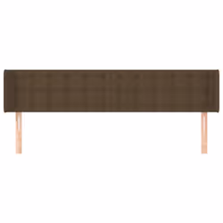 vidaXL Testiera ad Orecchio Marrone Scuro 183x16x78/88 cm in Tessuto - Vista aggiuntiva 3