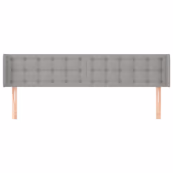 vidaXL Testiera ad Orecchio Grigio Chiaro 203x16x78/88 cm in Tessuto - Vista aggiuntiva 3