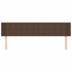 vidaXL Testiera ad Orecchio Marrone Scuro 203x16x78/88 cm in Tessuto - Vista aggiuntiva 3