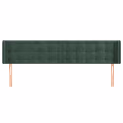 Testiera ad Orecchio Verde Scuro 163x16x78/88 cm in Vellutocod mxl 73724 - Vista aggiuntiva 3