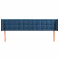 vidaXL Testiera ad Orecchio Blu Scuro 163x16x78/88 cm in Velluto - Vista aggiuntiva 3
