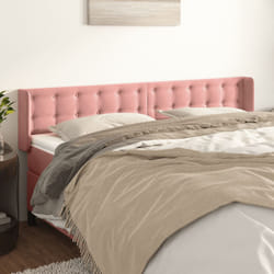 Testiera ad Orecchio Rosa 163x16x78/88 cm in Vellutocod mxl 121627