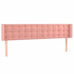 Testiera ad Orecchio Rosa 163x16x78/88 cm in Vellutocod mxl 121627 - Vista aggiuntiva 2