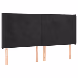 vidaXL Testiera ad Orecchio Nera 163x16x118/128 cm in Velluto - Vista aggiuntiva 2