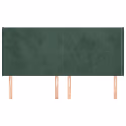 vidaXL Testiera ad Orecchio Verde Scuro 163x16x118/128 cm in Velluto - Vista aggiuntiva 3