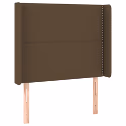 vidaXL Testiera ad Orecchio Marrone Scuro 103x16x118/128 cm in Tessuto - Vista aggiuntiva 2