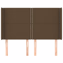vidaXL Testiera ad Orecchio MarroneScuro147x16x118/128cm inTessuto - Vista aggiuntiva 3