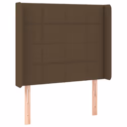 vidaXL Testiera ad Orecchio Marrone Scuro 83x16x118/128 cm in Tessuto - Vista aggiuntiva 2