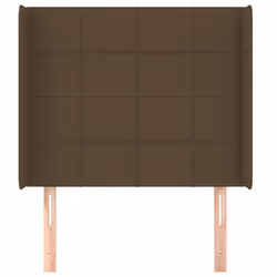 vidaXL Testiera ad Orecchio Marrone Scuro 83x16x118/128 cm in Tessuto - Vista aggiuntiva 3