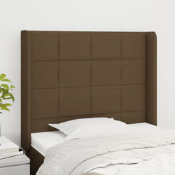 vidaXL Testiera ad Orecchio Marrone Scuro 103x16x118/128 cm in Tessuto