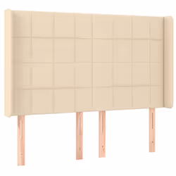 vidaXL Testiera ad Orecchio Crema 147x16x118/128 cm in Tessuto - Vista aggiuntiva 2
