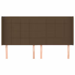 vidaXL Testiera ad Orecchio Marrone Scuro 163x16x118/128 cm in Tessuto - Vista aggiuntiva 3