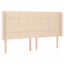 vidaXL Testiera ad Orecchio Crema 163x16x118/128 cm in Tessuto - Vista aggiuntiva 2