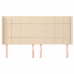 vidaXL Testiera ad Orecchio Crema 203x23x118/128 cm in Tessuto - Vista aggiuntiva 3