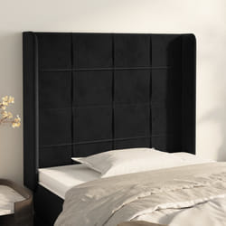 Testiera ad Orecchio Nera 93x16x118/128 cm in Vellutocod mxl 97736