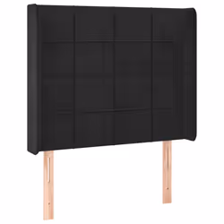 Testiera ad Orecchio Nera 93x16x118/128 cm in Vellutocod mxl 97736 - Vista aggiuntiva 2