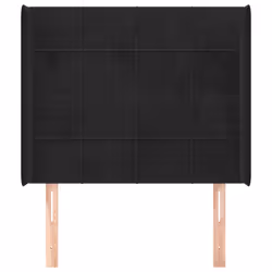 Testiera ad Orecchio Nera 93x16x118/128 cm in Vellutocod mxl 97736 - Vista aggiuntiva 3
